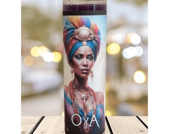 Oya Fixed Orisha Candle | For Offerings, Altars and Spiritual Rituals