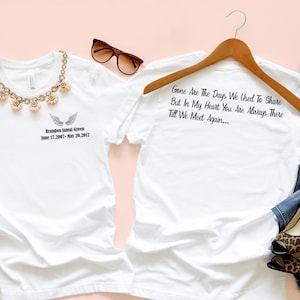 Memorial Loss Shirt, In Loving Memory T-Shirt, Custom Funeral Shirt, R.I.P. Shirt, Bereavement Shirt,Personalized Memorial Tee