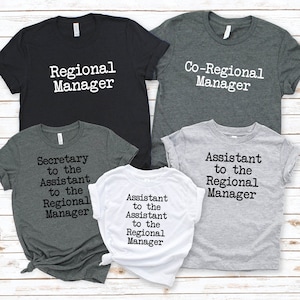 Office Theme Family Matching Shirts, Regional Manager Shirt - Assistant to the Regional Manager Shirts