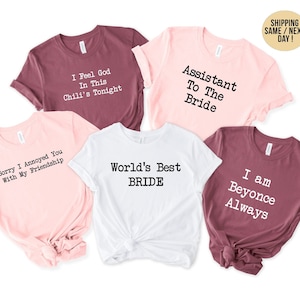 The Office Bride and Bridesmaid Matching Shirt, Office Theme Funny Matching Group Shirts, Bachelorette Party Shirt, Bridesmaids Bridal Tee
