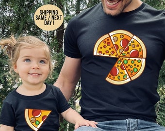 Pizza and Pizza Slice Matching Shirt, Dad And Me Tee, Mommy and Daughters Shirt, Parent & Child Pizza, Daddy And Son T-Shirt, Dad T-Shirt