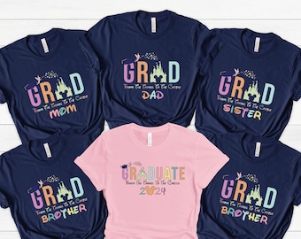 Personalized Disney Graduation Shirts, Graduation Shirt, Class of 2024, Disney Family Shirts, Disneyland Shirts, Disneyworld Shirts
