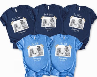 Custom Photo Anniversary T-Shirts: Personalized Couple Matching Tees