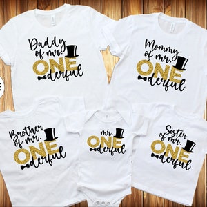 Mr 1 Derful Shirts, Custom Family 1st Birthday Shirts, 1st Birthday,Daddy Mommy Of Mr tee Family Birthday Boy