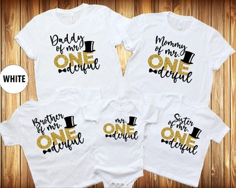 Mr. Onederful Birthday Shirts: Custom Family 1st Birthday