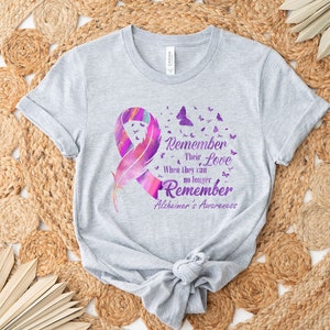 We Remember Their Love Tee, Alzheimers Awareness, Alzheimer&#39;s Association, Senior Care, Purple Ribbon , Purple Day Shirt, Dementia Care