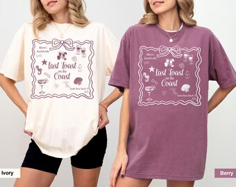 Comfort Colors Bachelorette Party Shirts: Last Toast on The Coast Matching Tee