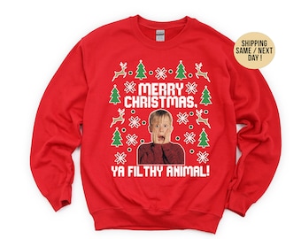 Merry Christmas Ya Filthy Animal T-Shirt - Funny Movie Quote Xmas Tee