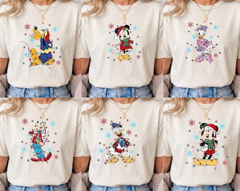 Disney Characters Christmas Mickey and Friends Shirt,Very Merry Xmas Holiday Disney Tee,