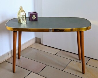 No Replica! Rare original 1950s mid-century side table, vintage kidney table, rockabilly side table, retro table east Germany