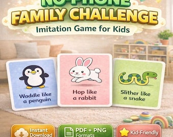 No-Phone Family Challenge Cards for Kids
