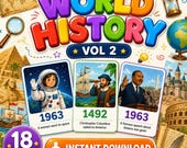 World History Flashcards for Kids: Printable Timeline Cards (PDF/PNG Download)