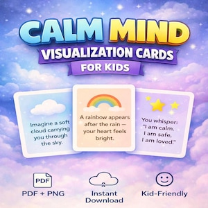 Tarjetas de visualización para la calma infantil / Descargar PDF + PNG