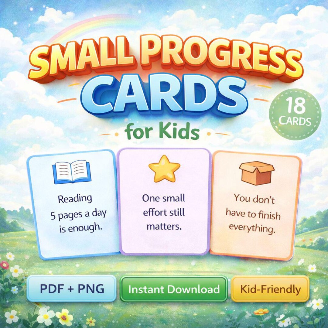 Small Progress Printable Cards for Kids - Etsy