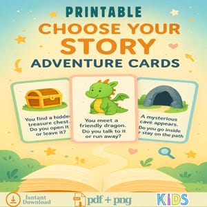 Printable Choose Your Story Adventure Cards for Kids – Fun Decision Making Flashcards for Imaginative Learning