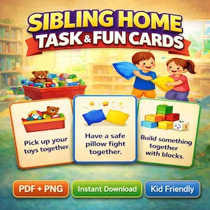 Printable Sibling Home Task & Fun Cards