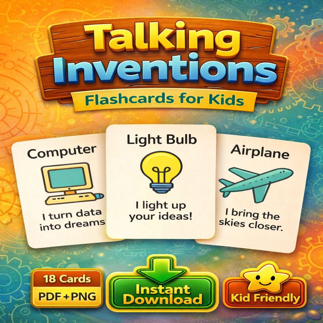 Talking Inventions Flashcards for Kids | Printable Science & Discovery ...