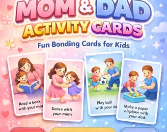 Mom and Dad Activity Cards for Kids Printable PDF