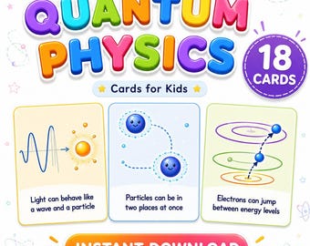 Quantum Physics Flashcards for Kids: Learn Atoms, Waves, Energy (PDF Download)