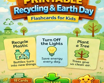 Printable Recycling Flashcards for Kids | Eco-Friendly Classroom & Home Learning Activity Cards