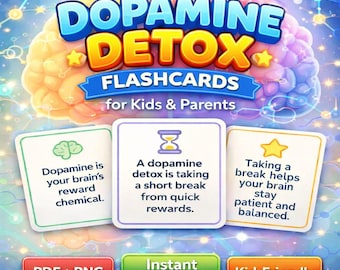 Dopamine Detox Cards for Kids & Parents | Screen-Free Printable | Mindfulness Calm Activities (PDF + PNG)