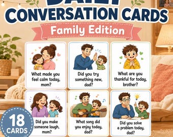 Daily Family Conversation Cards | Printable Connection Game for Kids & Parents