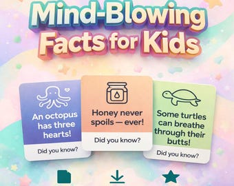 Mind-Blowing Facts Flashcards for Kids | Printable Learning Cards