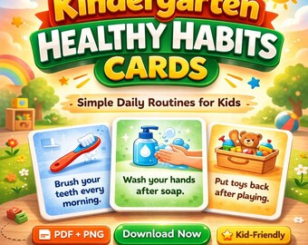 Kindergarten Healthy Habits Cards