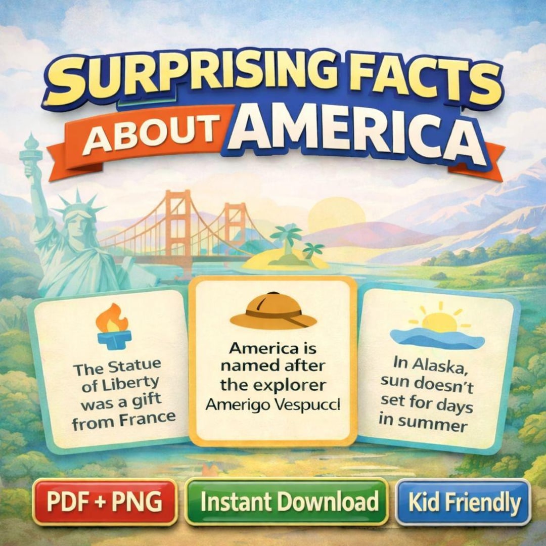 18 Surprising Facts About America for Kids | Printable US Geography