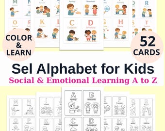 SEL Alphabet for Kids | Social Emotional Learning A to Z | Printable Flash Cards