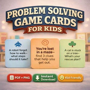 Tarjetas de juego de resolución de problemas para niños
