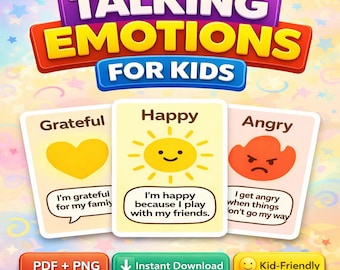 Tarjetas didácticas sobre emociones para niños: aprendizaje socioemocional (PDF imprimible)