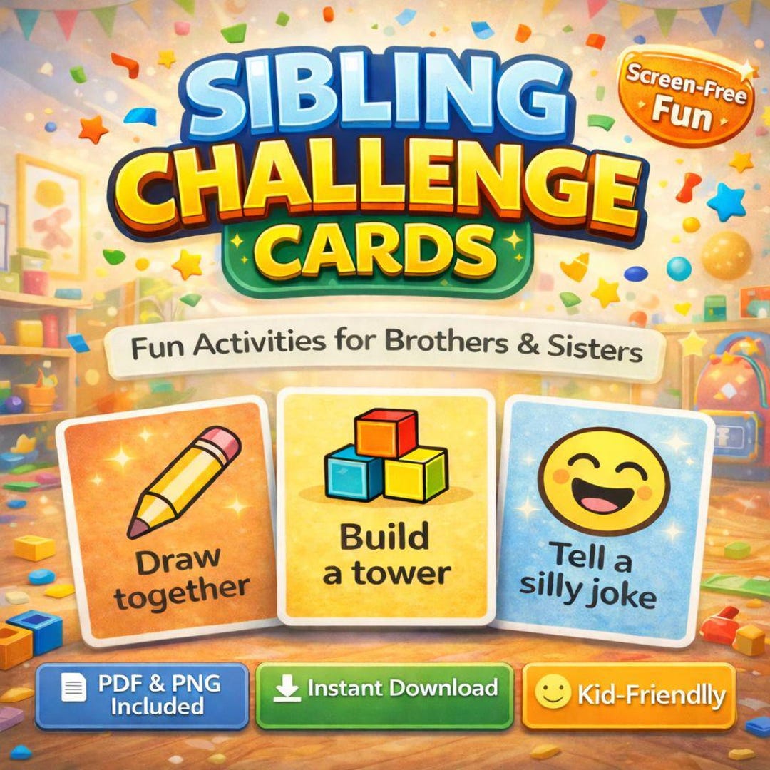 Sibling Challenge Cards | Fun Printable Activities for Brothers ...