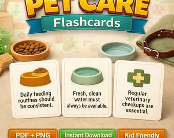 Pet Care Flashcards | Daily Dog & Cat Guide (Printable PDF)