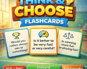 Think & Choose Cards for Kids | 18 Thought-Provoking Question Cards