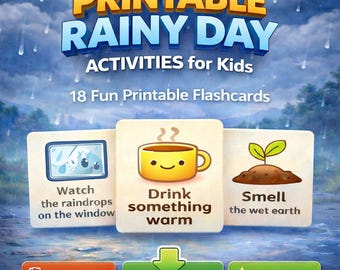Rainy Day-activiteiten voor kinderen – 18 afdrukbare flashcards (pdf, png-download)