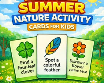 Summer Nature Activity Cards for Kids: Outdoor Exploration & Learning (PDF Download)
