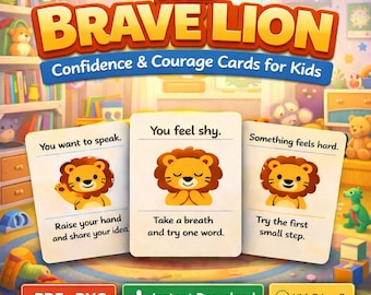 The Brave Lion Confidence Cards for Kids