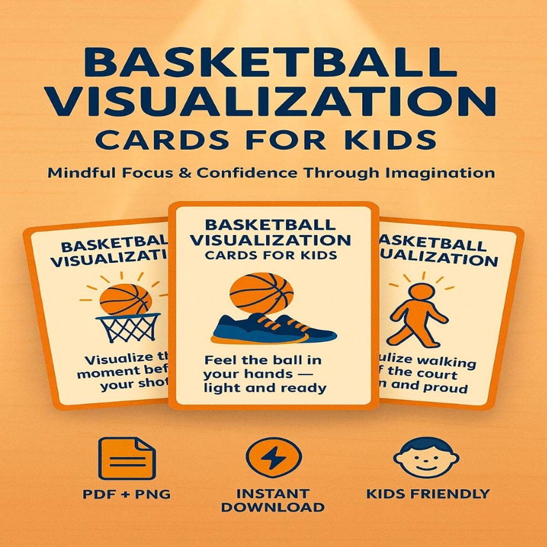 Basketball Visualization Cards for Kids | PDF + PNG Printable - Etsy