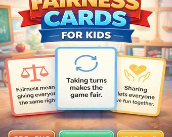 Fairness Cards for Kids | 18 Printable Flashcards