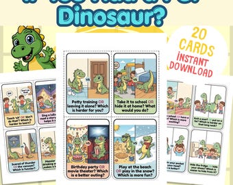 If You Had a Pet Dinosaur, Would You Rather Game for Kids, Printable Family Activity