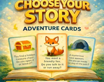 Printable Choose Your Story Adventure Cards: Imaginative Learning Flashcards (PDF + PNG Format)