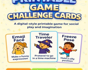 Printable Game Challenge Cards for Kids: Social Skills Activity (PDF Download)