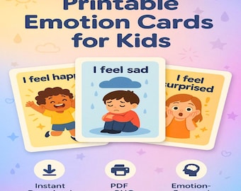 Emotion Flashcards for Kids: Montessori-Inspired Feelings (PDF & PNG