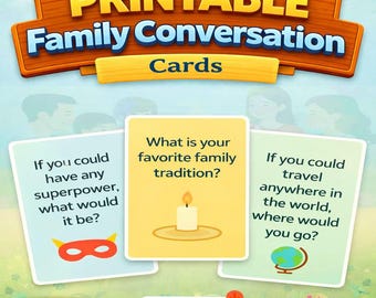 Family Conversation Starter Cards: Fun Table Talk Questions (PDF Download)