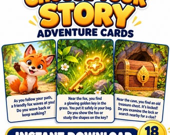 Cartas de Aventura "Escolha Sua História" | Jogo de Contar Histórias para Imprimir | Atividades para Estimular a Imaginação