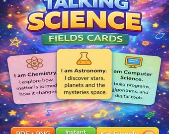 Talking Science Fields Cards for Kids | Printable Learning Set