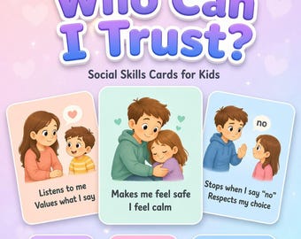 Who Can I Trust Cards for Kids Printable Social Skills Flashcards Emotional Awareness Activity