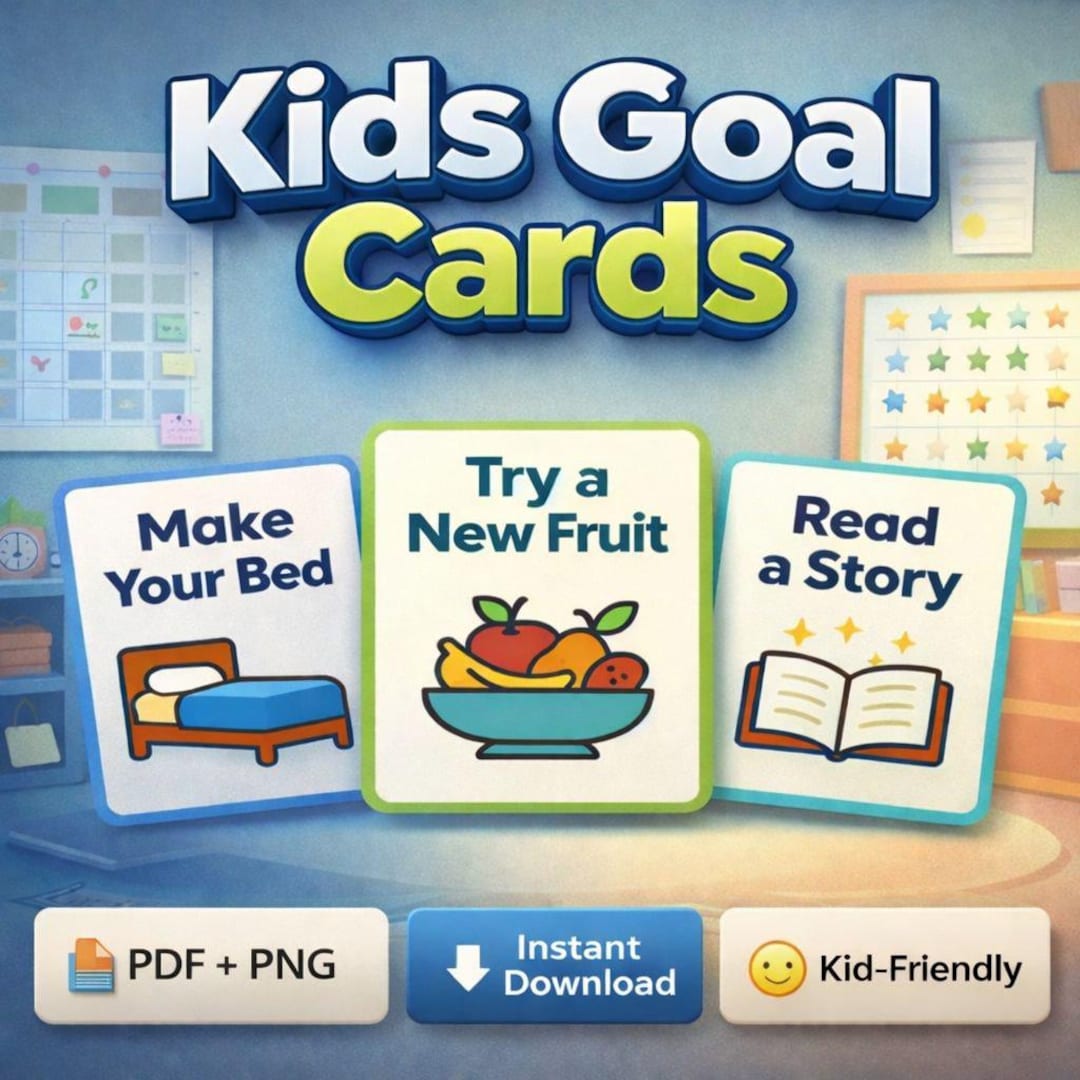 Kids Goal Cards – Printable Motivation Cards for Children - Etsy