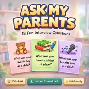 Pregúntale a mis padres: divertidas tarjetas de entrevistas para niños